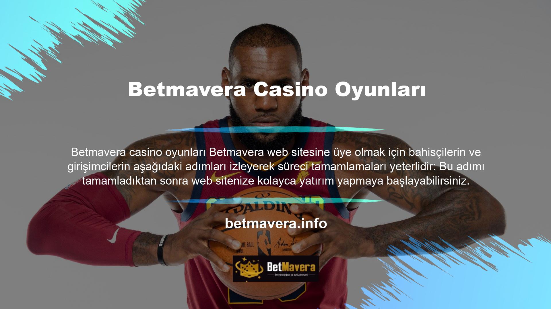 Betmavera web sitesine kaydolmak size harika bahis oyunlarına yatırım yapma fırsatı verir